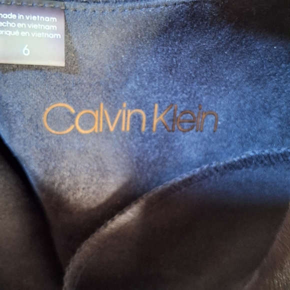 NWT CALVIN KLEIN TEXTURED CAP SLEEVE JEWEL NECK KNEE LENGTH EVENING DRESS - Picture 7 of 11